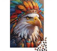 Puzzle 1000 Piezas Águila con Pluma Corona Rompecabezas 38x26cm/1000pcs Regalos para Adultos Y Niños DIY Juegos Únicos De Desafío