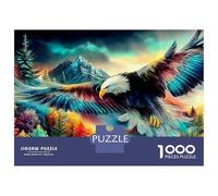 Puzzle 1000 Piezas Águila Volando sobre un Bosque otoñal Vibrante Rompecabezas 52x38cm/1000pcs Regalos para Adultos Y Niños Cartón 100% Reciclado Descompresión