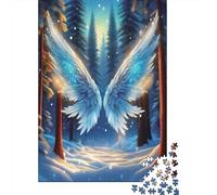 Puzzle 1000 Piezas Angel Wings Bosque de Nieve Rompecabezas 38x26cm/1000pcs Regalos para Adultos Y Niños Cartón 100% Reciclado Creative Intelectual Desafío
