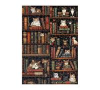 Puzzle 1000 Piezas Animal Gato Estantería, Juego Educativo, Desarrolla la Concentraciòn Mentàl y la Logica, 75x50 cm Puzzles 1000 Piezas Adultos