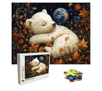 Puzzle 1000 Piezas Animal, Rompecabezas Adultos, Puzzle de Madera Piezas Encajan Perfectamente, Letras en la Parte Posterior, Oso Polar Puzzles Adulto Compact Box, Regalo Mujer 75 x 50 cm 8p-101