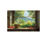Puzzle 1000 Piezas Antepecho Puzzle 1000 Piezas Adultos Planta Educativo Rompecabezas Madera para Toda la Familia Junta, Puzzles para Reducir el Estrés y Primavera Decoracion Pared 50 x 75CM LZPT01032