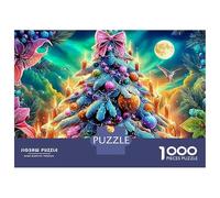 Puzzle 1000 Piezas Árbol de Navidad Psicodélico bajo un Cielo Cósmico Rompecabezas 70x50cm/1000pcs Regalos para Adultos Y Niños Cartón 100% Reciclado Descompresión