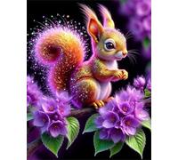 Puzzle 1000 Piezas, Ardilla de Flor Morada Puzzles para Adultos,Rompecabezas de Adultos, Juguetes de Regalo Entretenimento Puzzle, Juego de Rompecabezas