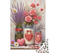 Puzzle 1000 Piezas Arreglo Floral rústicos Rompecabezas 38x26cm/1000pcs Regalos para Adultos Y Niños Cartón 100% Reciclado Descompresión