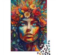 Puzzle 1000 Piezas Arte de la Cara Floral Vibrante Rompecabezas 38x26cm/1000pcs Regalos para Adultos Y Niños Cartón 100% Reciclado Creative Intelectual Desafío