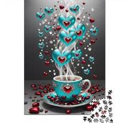 Puzzle 1000 Piezas Arte del caffè del Cuore Rompecabezas 52x38cm/1000pcs Regalos para Adultos Y Niños Cartón 100% Reciclado Creative Intelectual Desafío