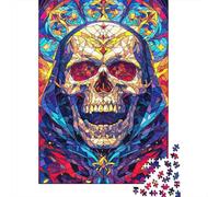Puzzle 1000 Piezas Arte del cráneo de Vidrio Rompecabezas 70x50cm/1000pcs Regalos para Adultos Y Niños Cartón 100% Reciclado Descompresión