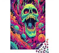 Puzzle 1000 Piezas Arte del cráneo psicodélico Rompecabezas 38x26cm/1000pcs Regalos para Adultos Y Niños DIY Creative Intelectual Desafío