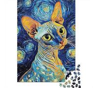Puzzle 1000 Piezas Arte del Gato de Van Gogh Rompecabezas 70x50cm/1000pcs Regalos para Adultos Y Niños DIY Juegos Únicos De Desafío