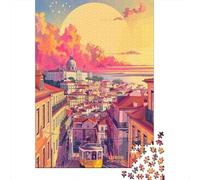 Puzzle 1000 Piezas Arte del paesaggio cittadino di Lisbona Rompecabezas 70x50cm/1000pcs Regalos para Adultos Y Niños Cartón 100% Reciclado Juegos Únicos De Desafío