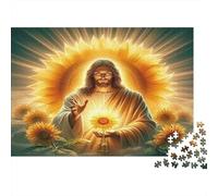 Puzzle 1000 Piezas Arte Figura Girasol Rompecabezas de Papel para Adultos Relajación, Puzzle Educativo Fe Decoración 70x50cm/1000pcs