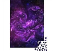 Puzzle 1000 Piezas Astrología Escorpión Púrpura-Celestial Symbol Art Style Rompecabezas 70x50cm/1000pcs Regalos para Adultos Y Niños Cartón 100% Reciclado Descompresión
