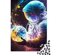 Puzzle 1000 Piezas Astronauta Que sostiene el Planeta Rompecabezas 38x26cm/1000pcs Regalos para Adultos Y Niños Cartón 100% Reciclado Descompresión