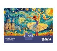 Puzzle 1000 Piezas Balerina al Estilo Van Gogh Rompecabezas 38x26cm/1000pcs Regalos para Adultos Y Niños DIY Juegos Únicos De Desafío