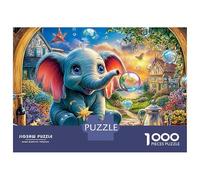 Puzzle 1000 Piezas Bebé Elefante Soplando Burbujas Rompecabezas 38x26cm/1000pcs Regalos para Adultos Y Niños Cartón 100% Reciclado Creative Intelectual Desafío