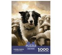 Puzzle 1000 Piezas Border Collie, Desafío, Juguete Entretenimento Multicolor Flock of Sheep Juego Familiar Regalo para Adultos Y Niños 70x50cm/1000pcs