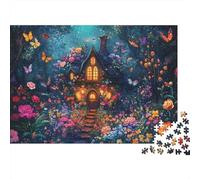 Puzzle 1000 Piezas Bosque Encantado Papel para Adultos Grueso ecológico Educativo Jardín Nocturno Puzzle Decoración Pared & Alivio estrés 52x38cm/1000pcs