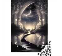 Puzzle 1000 Piezas Bosque mágico Iluminado por la Luna Rompecabezas 52x38cm/1000pcs Regalos para Adultos Y Niños DIY Juegos Únicos De Desafío