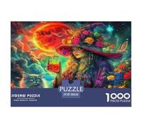 Puzzle 1000 Piezas Bruja - Bruja Psicodélica Halloween Bosque Actividad Familiar Relajación 38x26cm