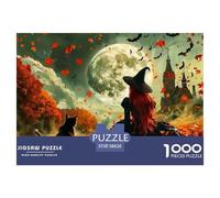 Puzzle 1000 Piezas Bruja de Halloween Rompecabezas 38x26cm/1000pcs Regalos para Adultos Y Niños Cartón 100% Reciclado Descompresión