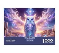 Puzzle 1000 Piezas Búho Misterioso Desierto Aura, Juego Familiar difícil antiestrés detallado, decoración Pared Adultos 52x38cm