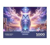 Puzzle 1000 Piezas Búho Misterioso Desierto Aura, Puzzle difícil Hombre Mujer, Regalo Familiar decoración Pared 70x50cm