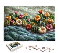 Puzzle 1000 Piezas Cactus para Adultos, Puzzle Flor de Madera con Caja Regalo para Adultos, Rompecabezas Desafiante para Toda la Familia, Rompecabezas para Regalo Mujer/Hombre, Home Decoration, -5581