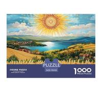 Puzzle 1000 Piezas Campo de Trigo, Desafío, Juguete Entretenimento Multicolor Oil Painting of The Sun Juego Familiar Regalo Clásicos para Adultos Y Niños A Partir De 12 Años Puzzle 70x50cm/1000pcs