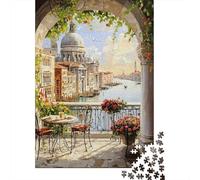 Puzzle 1000 Piezas Canal de Venecia Vista Rompecabezas 38x26cm/1000pcs Regalos para Adultos Y Niños DIY Juegos Únicos De Desafío
