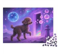 Puzzle 1000 Piezas Caniche Junto a un Portal Rompecabezas De Madera HD para Adultos/Niños 14+ - Juego Desafiante 1000pcs (75x50cm)