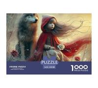 Puzzle 1000 Piezas Caperucita Roja Adultos Regalo 52x38cm, Niña Lobo Capucha Roja Juego Educativo Relajante Ideal Decoración Pared
