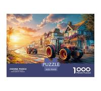 Puzzle 1000 Piezas Carrera de Tractores, Escena Rural Fantástica, para Adultos, Decoración Pared, Juego Educativo, 70x50cm