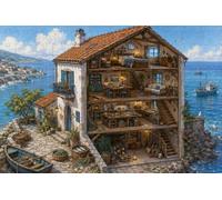 Puzzle 1000 Piezas Casa Pesquera Costera Madera