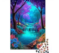Puzzle 1000 Piezas Cascada Bosque fantasía Rompecabezas 52x38cm/1000pcs Regalos para Adultos Y Niños Cartón 100% Reciclado Descompresión