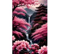 Puzzle 1000 Piezas Cascada Flores Rosas Puzzle, Desarrolla la Logica y la Observaciòn, Ejercita Paciencia Puzzles Adultos 1000 Piezas 75 x 50 cm