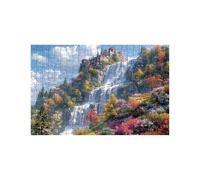 Puzzle 1000 Piezas Cascada Puzzle 1000 Piezas Adultos Castillo Educativo Rompecabezas Madera para Toda la Familia Junta, Puzzles para Reducir el Estrés y Primavera Decoracion Pared 50 x 75cm LZPT03350