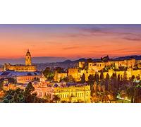 Puzzle 1000 Piezas Casco Antiguo De Málaga Al Anochecer, España 75 * 50Cm