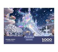Puzzle 1000 Piezas Castillo Hielo Fantasía Invernal para Adultos Niños 70x50cm, Juego Educativo Antiestrés Familiar Divertido Motivo Castillo Hielo Invernal