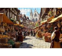 Puzzle 1000 Piezas Castillo, Puzzle 1000 Piezas Adulto Vista De Calle, Rompecabezas de Madera para Adultos 75x50cm, Puzzles para Toda la Familia Cuadros Decoracion Salon Modernos Regalo Mujer RXPT1631
