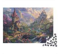 Puzzle 1000 Piezas Castillo Valle Encantado Bosque Mágico Cartón Resistente para Adultos +14 Actividades en Interior 38x26cm