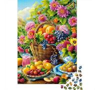 Puzzle 1000 Piezas cesto di frutta Natura morta Rompecabezas 52x38cm/1000pcs Regalos para Adultos Y Niños DIY Descompresión