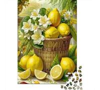 Puzzle 1000 Piezas Cesto di Limone Natura morta Rompecabezas 70x50cm/1000pcs Regalos para Adultos Y Niños Cartón 100% Reciclado Descompresión