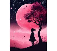 Puzzle 1000 Piezas Chica del árbol de la Luna | Puzzles Adultos | para Toda La Familia |75 x 50 cm | Entretenimiento Creativo Rompecabezas Adultos Regalo