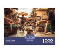 Puzzle 1000 Piezas Chinese Rural Gato, Desafío, Juguete Entretenimento Multicolor Street Market Juego Familiar Regalo para Adultos Y Niños Mayores De 12 Años 70x50cm/1000pcs