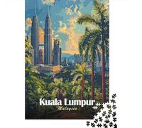 Puzzle 1000 Piezas Città di Kuala Lumpur Rompecabezas 38x26cm/1000pcs Regalos para Adultos Y Niños Cartón 100% Reciclado Creative Intelectual Desafío
