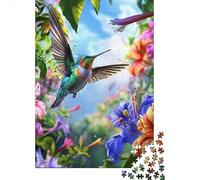 Puzzle 1000 Piezas Colibri che vola tra i Fiori Rompecabezas 70x50cm/1000pcs Regalos para Adultos Y Niños DIY Creative Intelectual Desafío