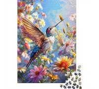 Puzzle 1000 Piezas Colibri nel giardino dei Fiori Rompecabezas 70x50cm/1000pcs Regalos para Adultos Y Niños Cartón 100% Reciclado Descompresión