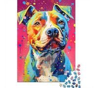 Puzzle 1000 Piezas Colorato Ritratto di Cane Rompecabezas 38x26cm/1000pcs Regalos para Adultos Y Niños DIY Descompresión