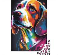 Puzzle 1000 Piezas Colorato Ritratto di Cane Rompecabezas 52x38cm/1000pcs Regalos para Adultos Y Niños Cartón 100% Reciclado Juegos Únicos De Desafío